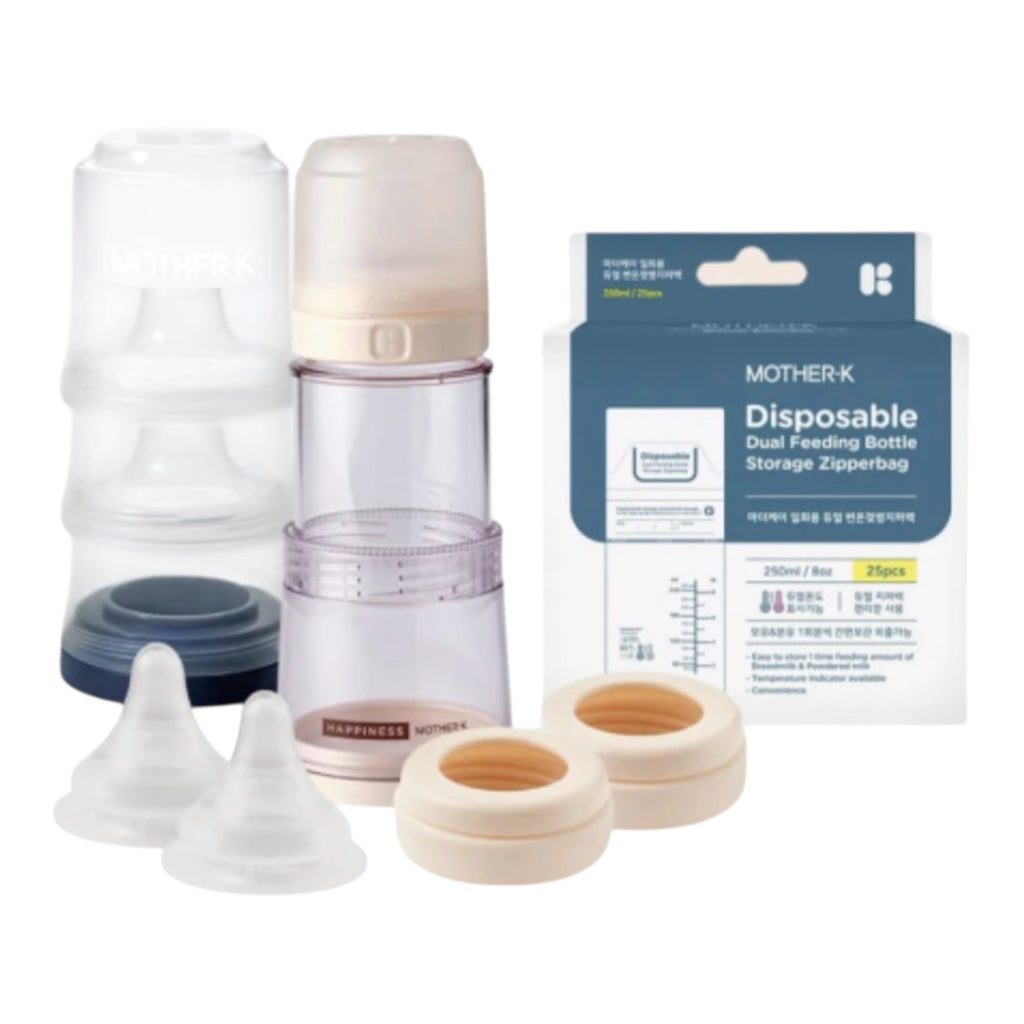 Mother-K No‑Wash Disposable Bottle Travel Set – Zip Bag Style 免洗拋棄式奶瓶旅行組合（拉鍊袋款)